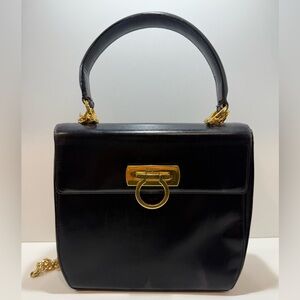 Salvatore Ferragamo Black Leather Handbag